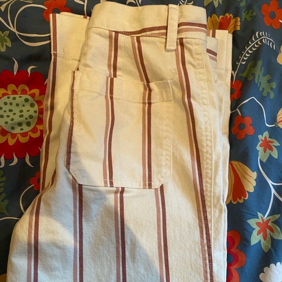 high-rise stripe wide-leg pants - Picture 3 of 4